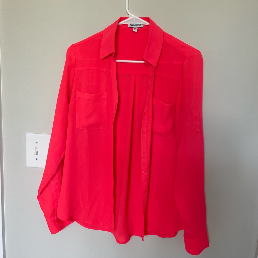 Bright pink portofino EXPRESS button down Small